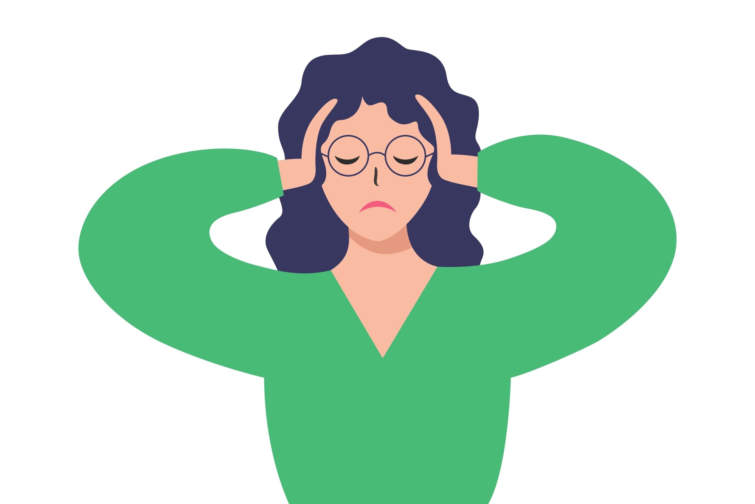 woman,suffering,from,headache,,tinnitus,or,earache,,holding,head,with